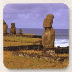 Porta-copo Abstratos de Estátua de Tahai Platform Moai Pásc