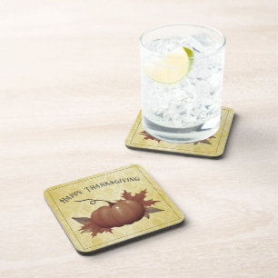 Porta-copo Ação de Graças Pumpkin Damask Amarelo