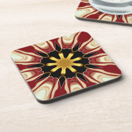 Porta-copo Achempong: Starburst | Luxo em Dourado e Carmesim