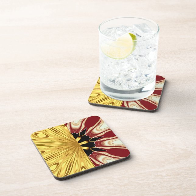 Porta-copo Achempong: The Gilded Zenith Opulent Swirl Crimson (Lado Direito)