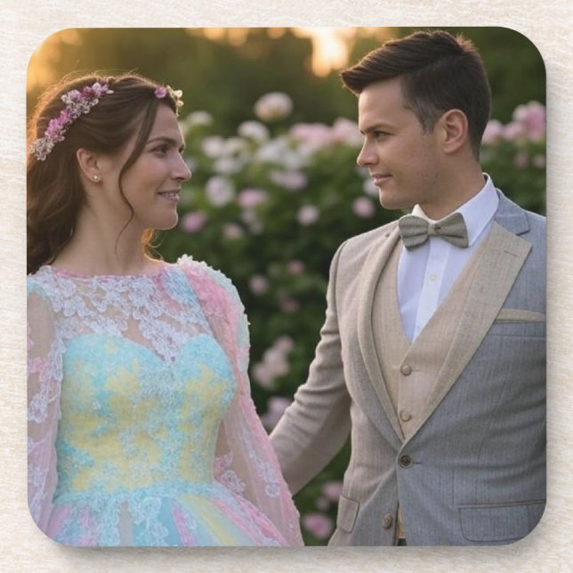 Porta-copo Adicionar Foto de Casamento Personalizar (Frente)