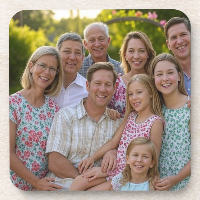 Porta-copo Adicionar Foto de Reunião da Família Personalizar (Frente)
