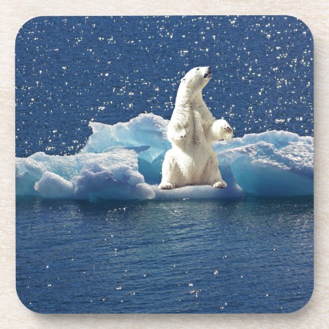 Porta-copo Adicione SLOGAN para salvar o gelo do planeta Árti (Frente)