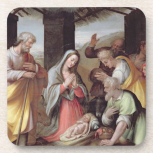 Porta-copo Adoração dos pastores, c.1500 (tempera na bandej