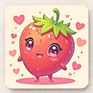 Porta-copo Adorável Design de Strawberry Love