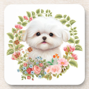Porta-copo Adorável Maltês Puppy em Blogue, amante Maltês de