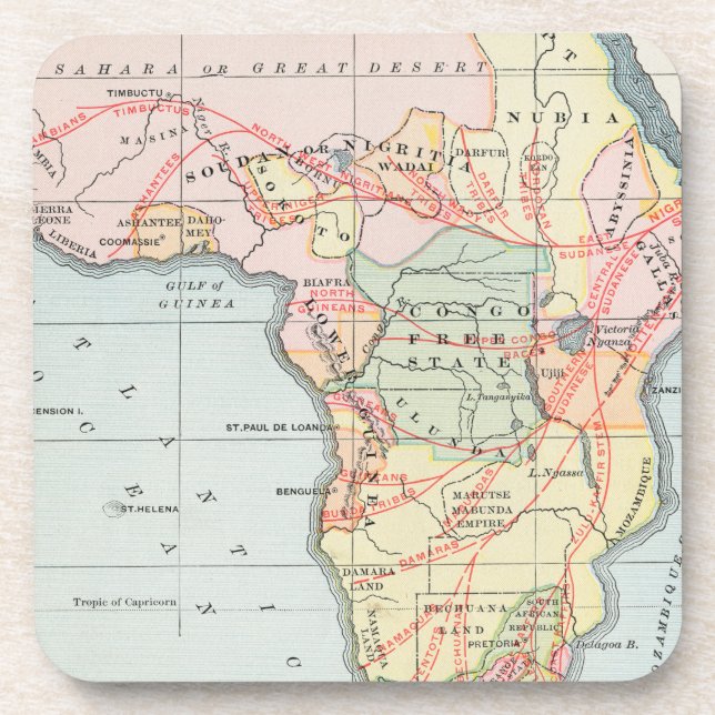 PORTA-COPO ÁFRICA: MAPA, 1894 (Frente)