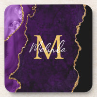 Agato de mármore roxo e Dourado