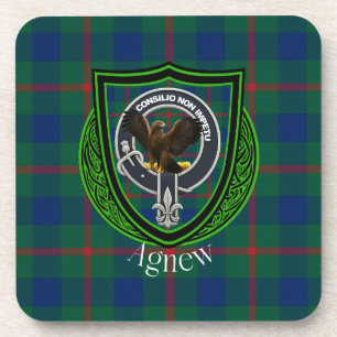 Porta-copo Agnew Scottish Clan Tartan & Crest