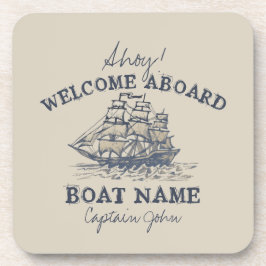 Porta-copo Ahoy! Bem-vindo a bordo da Vintage Personalizada N