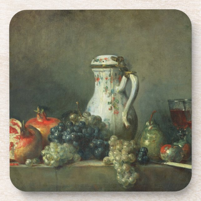 Porta-copo Ainda vida com uvas e romã, 1763 (óleo (Frente)