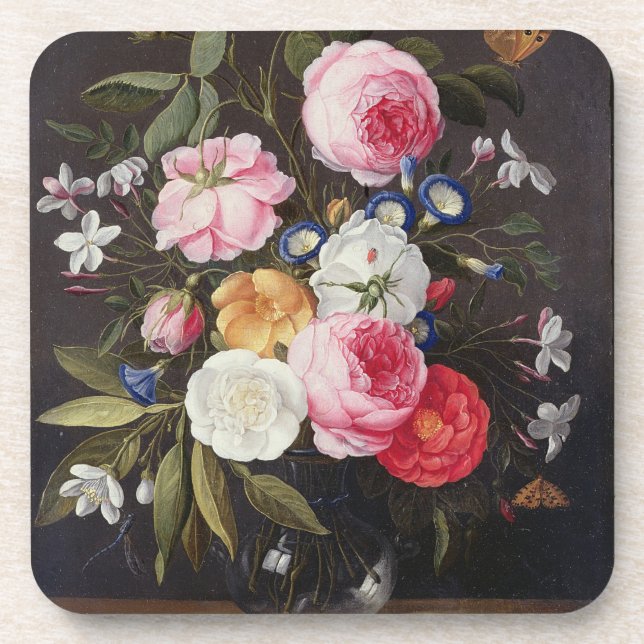 Porta-copo Ainda vida T32512 das flores em um vaso, 1661 (Frente)