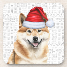 Porta-copo Akita Dog Woof Word Art Holiday