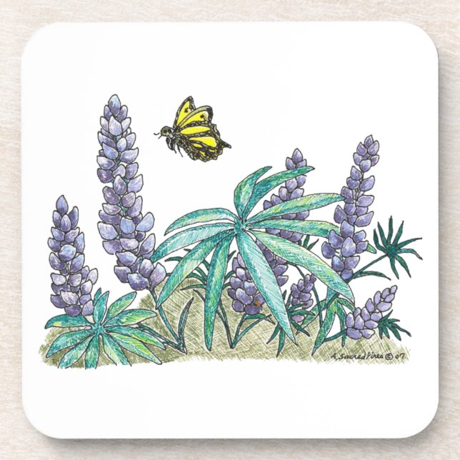 Porta-copo Alaska Lupine Watercolor (Frente)