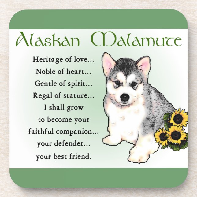Porta-copo Alaskan Malamute Dog Art (Frente)