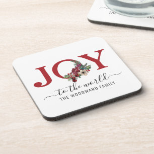 Porta-copo Alegria Personalizada Vermelho Branco
