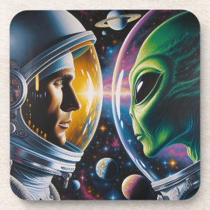Porta-copo Alienígena e Astronauta no Espaço 