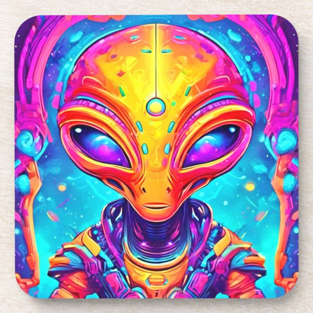 Porta-copo Alienígena Galáctica Cyborg com Neon Glow (Frente)