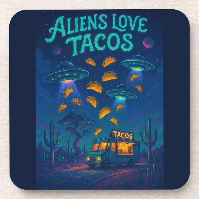 Porta-copo Aliens Love Tacos (Frente)