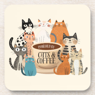 Porta-copo Alimentado por Gatos e Café
