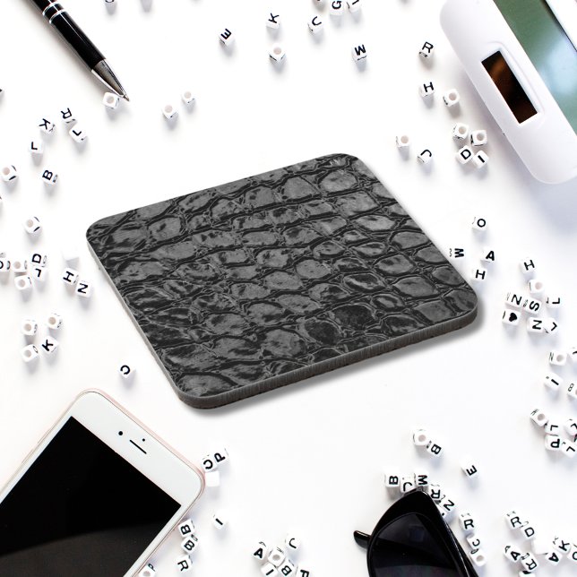 Porta-copo Alligator Black Faux Leather (Criador carregado)