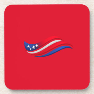 Porta-copo Almofada USA Stars & Stripes Wave Vermelho Branc