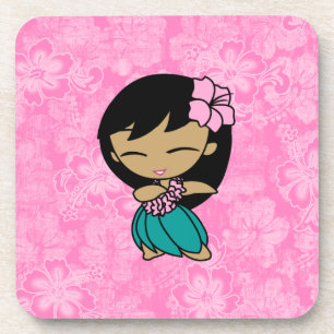 Porta-copo Aloha Honys Hula Girl Hibiscus Portas copos