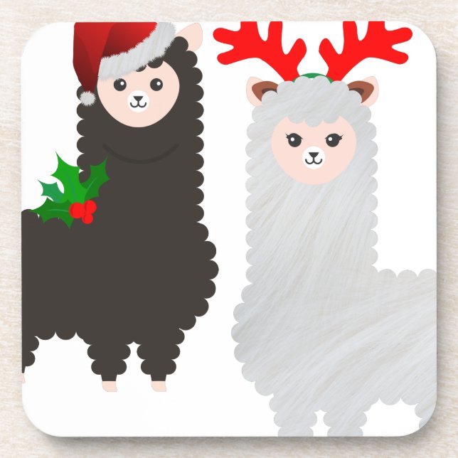 Porta-copo alpacas de renas de natal (Frente)