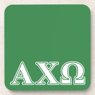 Porta-copo Alphi Chi Omega Letras Brancas e Verdes