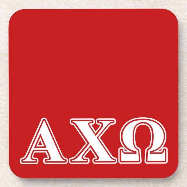 Porta-copo Alphi Chi Omega Letras Brancas e Vermelhas (Frente)