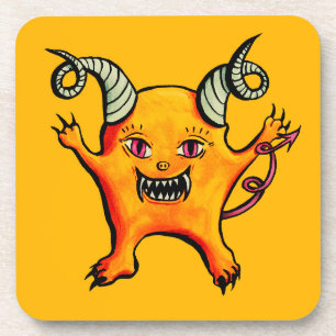 Porta-copo Amarelo-Amarelo-do-cartoon-do-sol-demônio