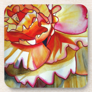 Porta-copo Amarelo Begflower watercolor art original