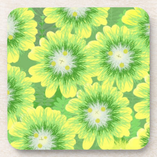 Porta-copo Amarelo e Verde Floral