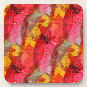 Porta-copo Amarelo vermelho da arte da aguarela