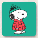 Porta-copo Amendoins | Casaco de inverno e chapéu de Snoopy<br><div class="desc">Veja este super fofo design de Natal do Peanuts com Snoopy no seu casaco e chapéu de inverno.</div>