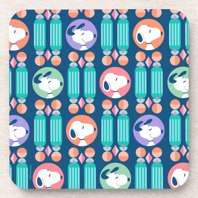 Porta-copo Amendoins | Padrão de Sonhos de Deco Azul Escuro d (Frente)