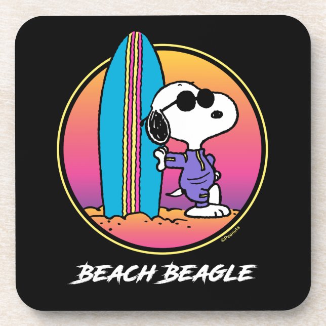 Porta-copo Amendoins | Snoopy Beach Beagle (Frente)