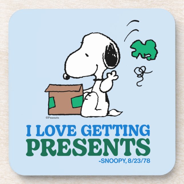 Porta-copo Amendoins | Snoopy I Love Getting Present (Frente)