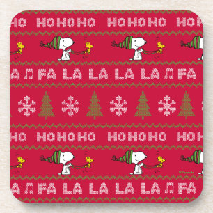 Porta-copo Amendoins Snoopy & Woodstock Christmas Sweater