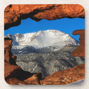 Porta-copo America's Mountain Framed by Sandstone