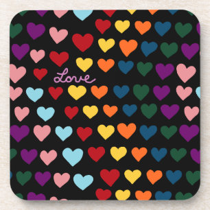 Porta-copo Amor Com Arco-Íris de Corações