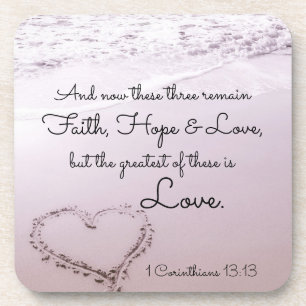 Porta-copo Amor da esperança da fé, 1 13:13 dos Corinthians,