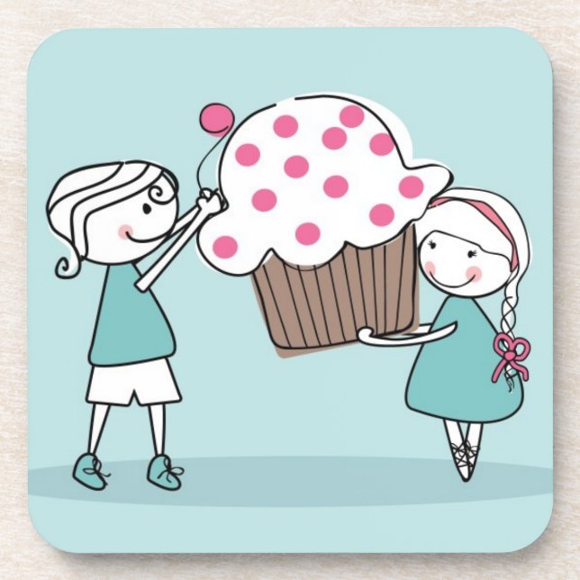 Porta-copo Amor do cupcake (Frente)