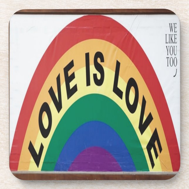 Porta-copo Amor é Arco-Íris (Frente)