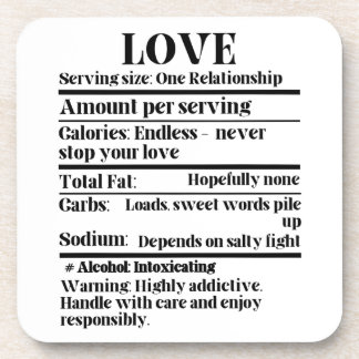 Porta-copo Amor - Fatos de nutrição.w