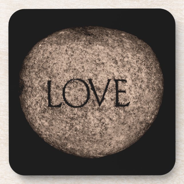 Porta-copo "Amor" Pedra Gravada (Frente)