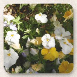 Porta-copo Amor-Perfeito Branco e Amarelo