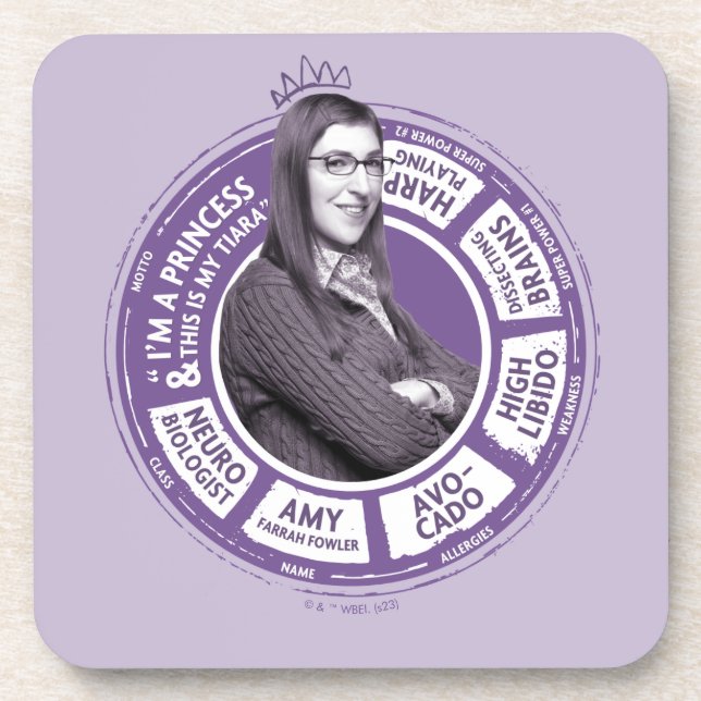 Porta-copo Amy Farrah Fowler Info Graphic (Frente)