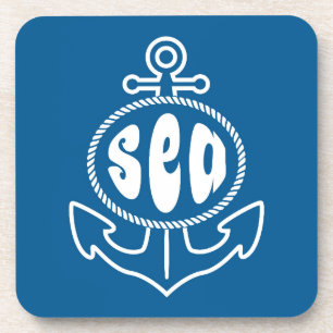 Porta-copo Âncora e o mar
