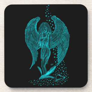 Porta-copo Angel perdeu no Love, Design preto e verde